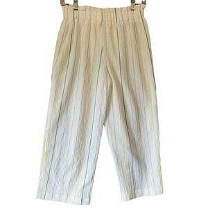 Est 1946 Womens Size XS Wide Leg Pants Elastic Waist Striped White